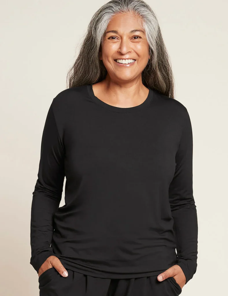 Women_s-Long-Sleeve-Round-Neck-T-Shirt-Black-Front-1